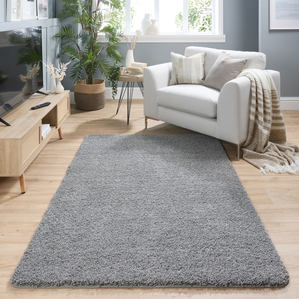 Buddy Washable Rugs in Ghost Grey